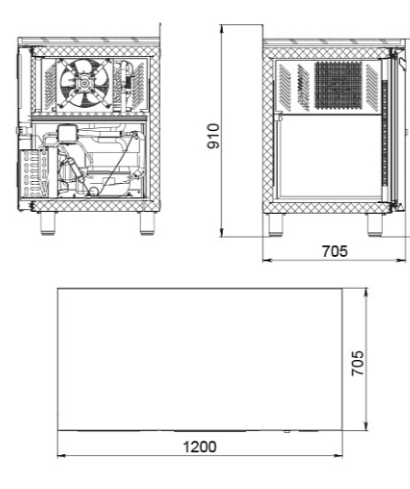 Стол холодильный с боковым агрегатом POLAIR TB2GN-SC ([!1051506d]) Поверхности охлаждаемые #2